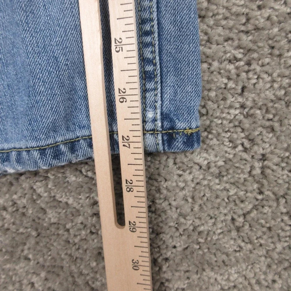 Levis Jeans Mens 36x29 Blue 505 Regular Straight Faded Whisker Cotton Denim Pant